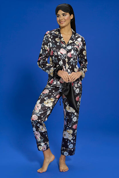 7-Piece Flower Patterned Salmon Pijama Set