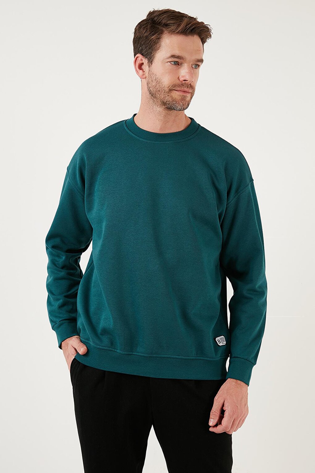 Regular Fit Crew Neck Cotton Soft Lined Sweatshirt 5905255