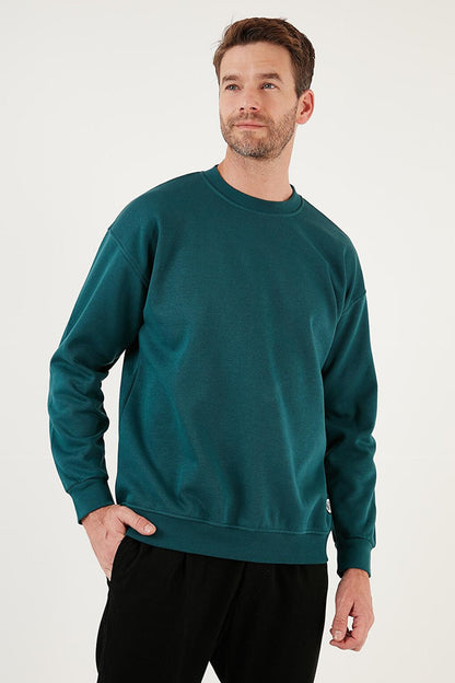 Regular Fit Crew Neck Cotton Soft Lined Sweatshirt 5905255