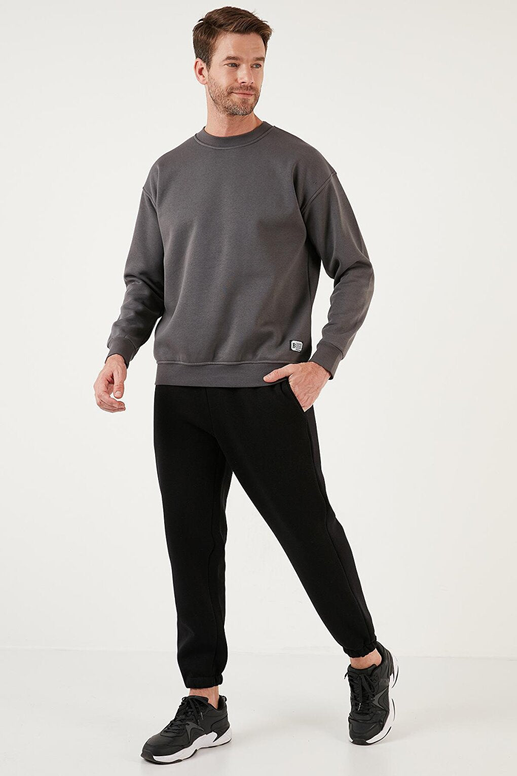 Regular Fit Crew Neck Cotton Soft Lined Sweatshirt 5905255