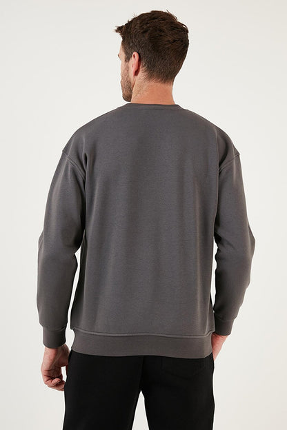 Regular Fit Crew Neck Cotton Soft Lined Sweatshirt 5905255