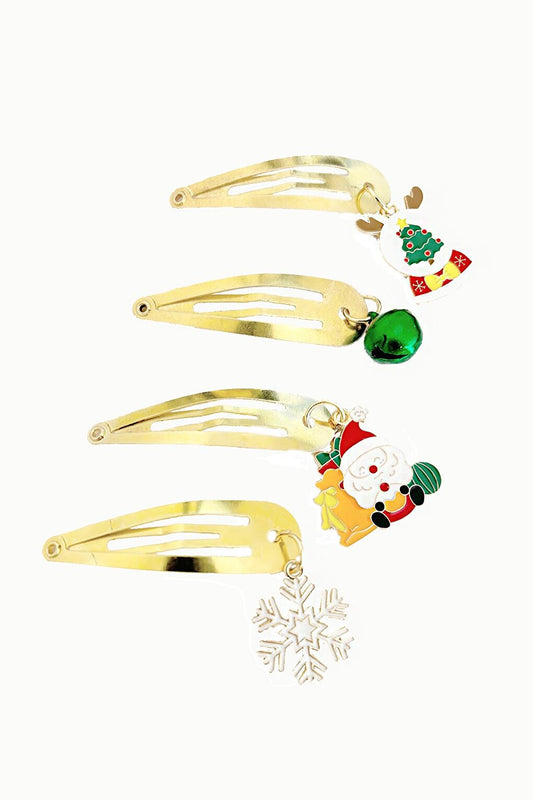 Christmas Charm Alsace Snap Hair Clip Pack of 4