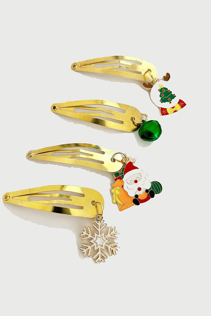 Christmas Charm Alsace Snap Hair Clip Pack of 4