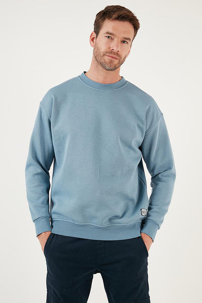 Regular Fit Crew Neck Cotton Soft Lined Sweatshirt 5905255