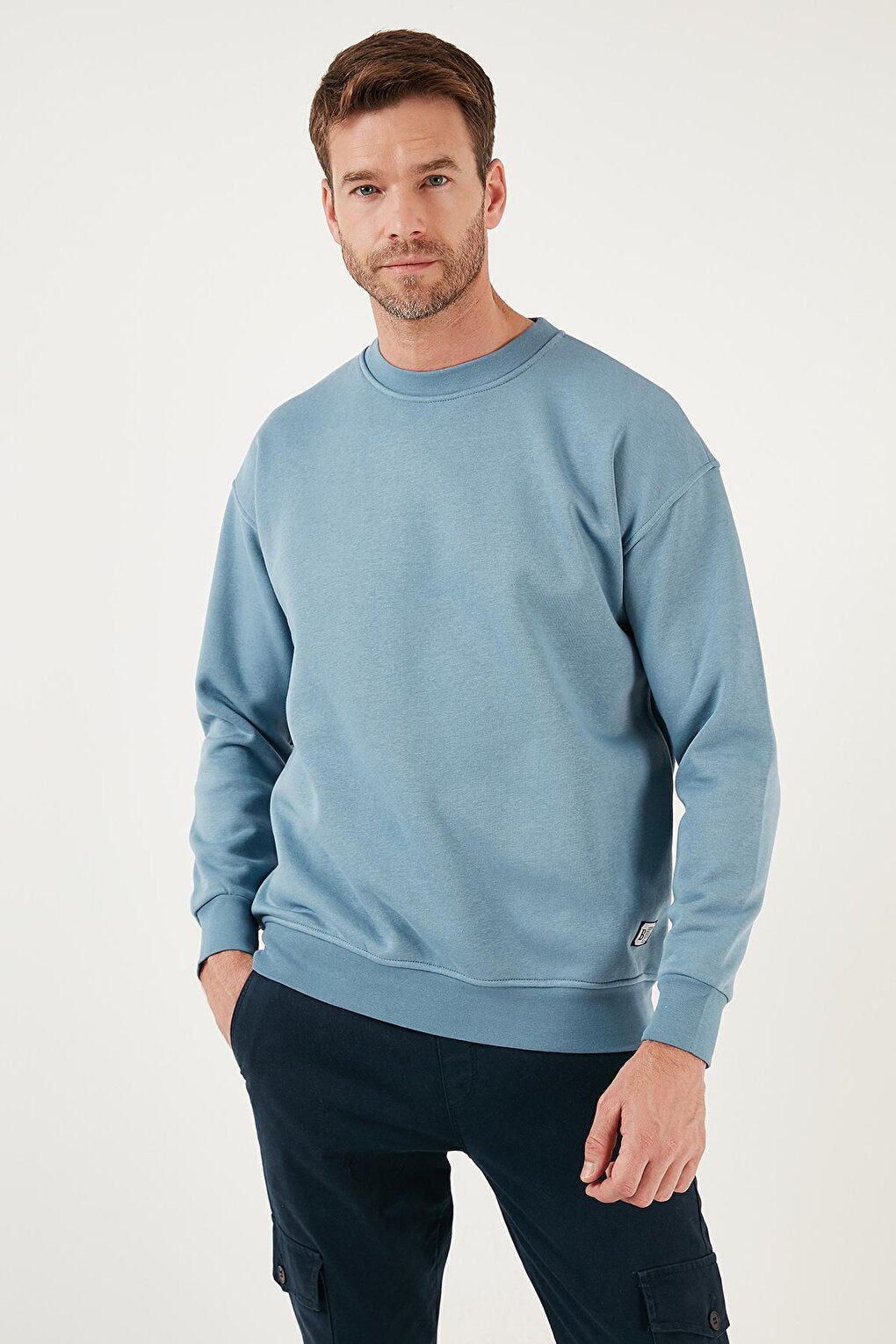 Regular Fit Crew Neck Cotton Soft Lined Sweatshirt 5905255