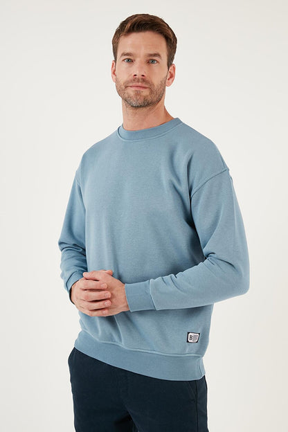 Regular Fit Crew Neck Cotton Soft Lined Sweatshirt 5905255