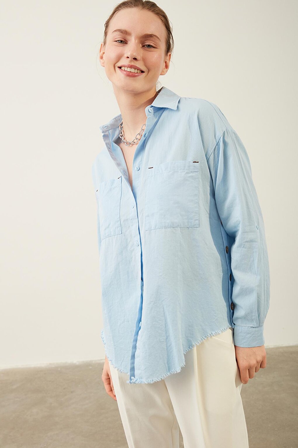 Oversize Baby Blue Shirt