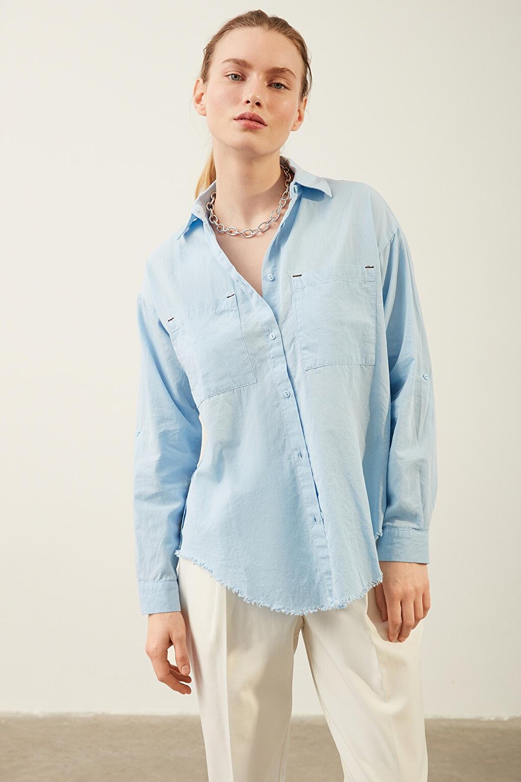 Oversize Baby Blue Shirt