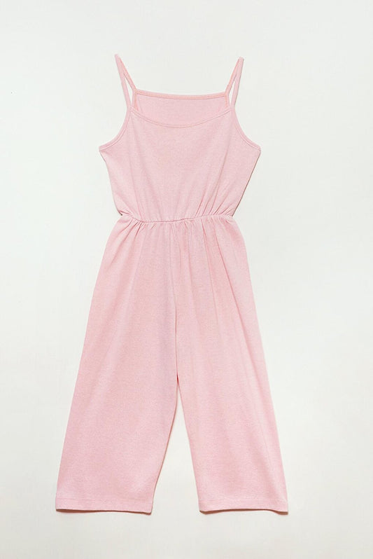 Pink Summer Girl's Jumpsuit