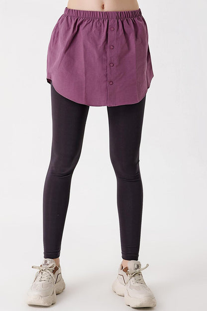 1888 Sweatshirt and Shirt Under Sweater Skirt - Dark Lilac