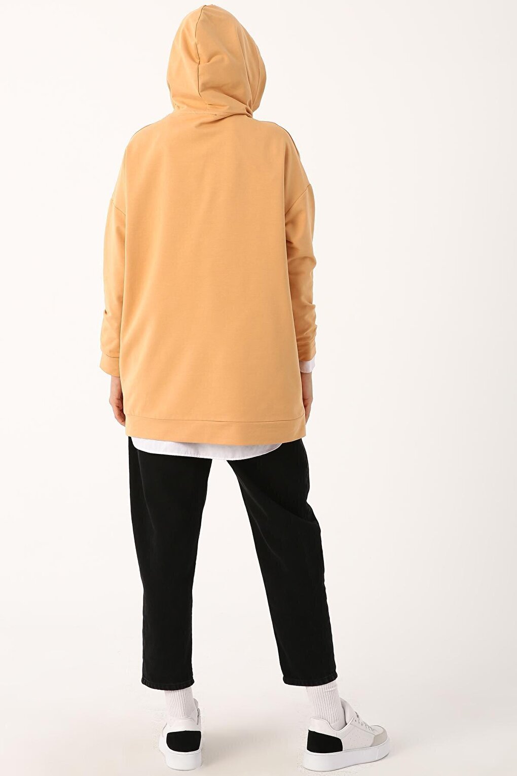 Acid Yellow Kangaroo Pocket Hooded Sweat Tunic