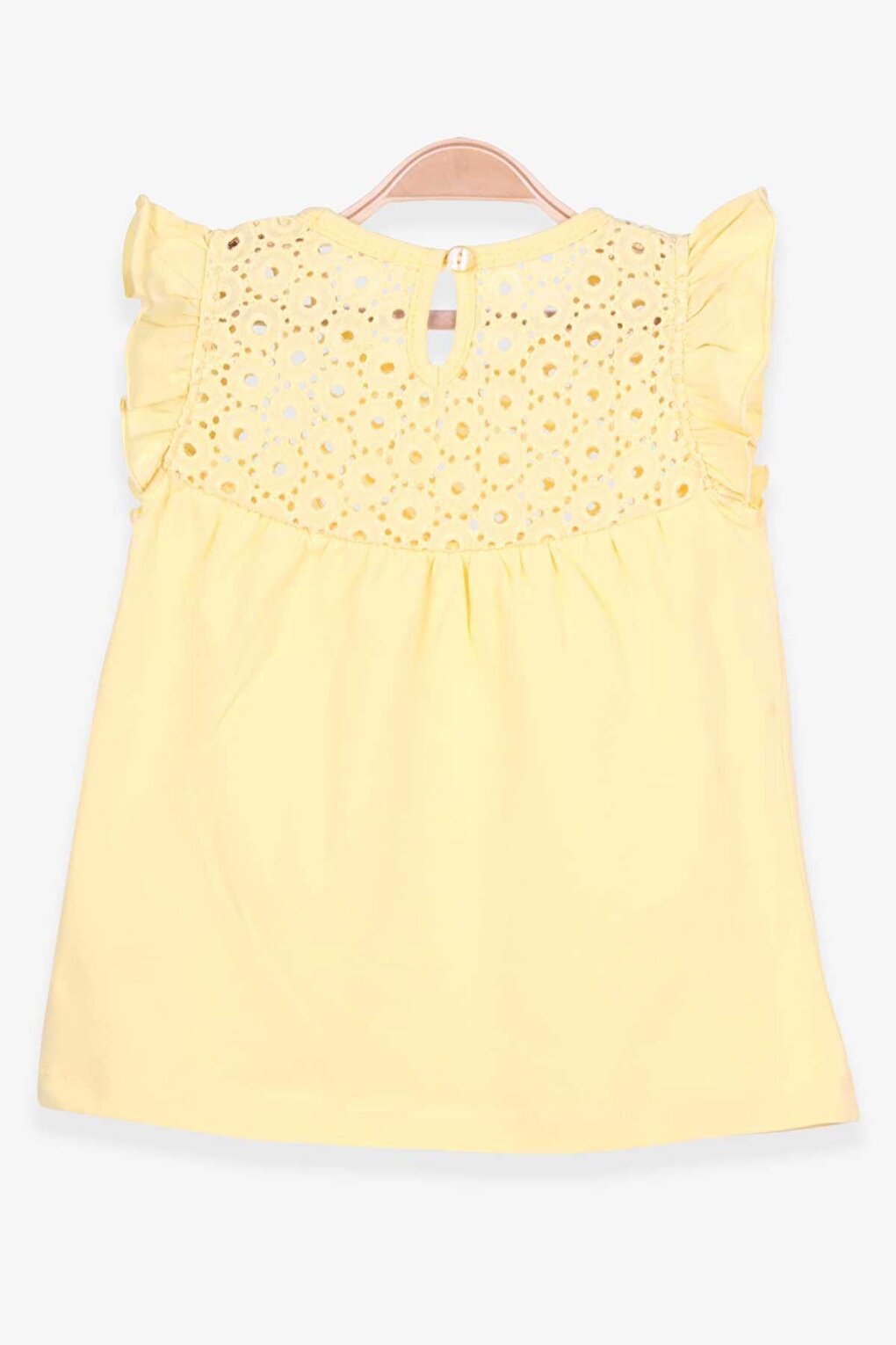 Girl's T-Shirt Lace Yellow (Age 4-7)