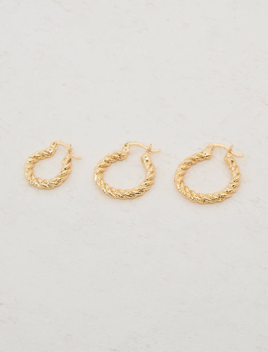 Gold Stud Detailed Earring Set