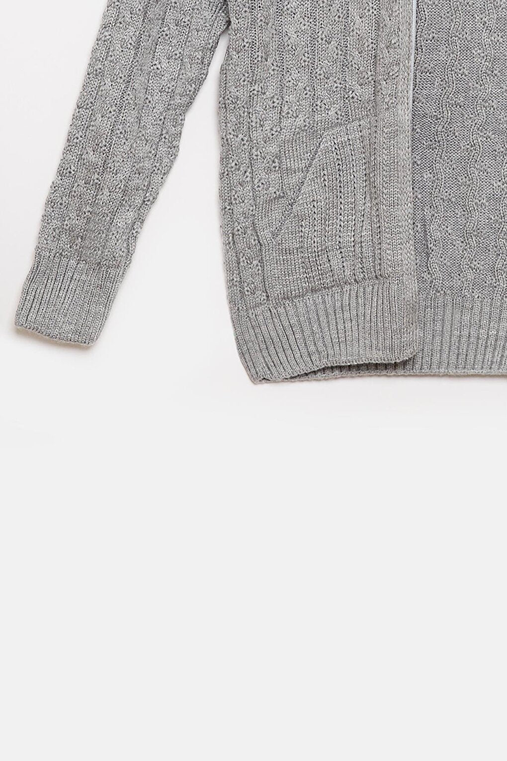 Fur Detailed Knitwear Boys Cardigan