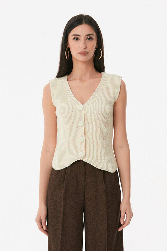 Buttoned Knitwear Vest