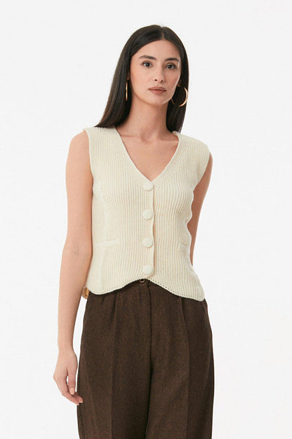 Buttoned Knitwear Vest