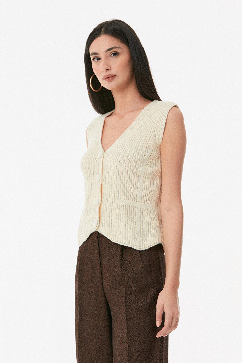 Buttoned Knitwear Vest