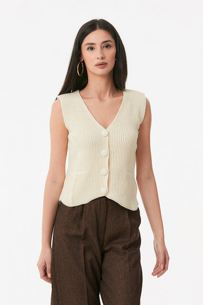 Buttoned Knitwear Vest