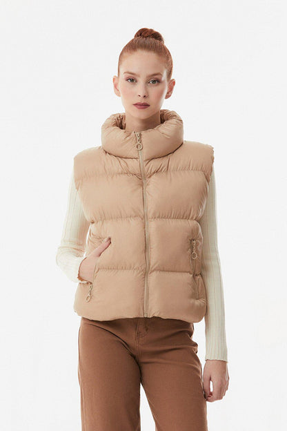 High Collar Puffer Vest