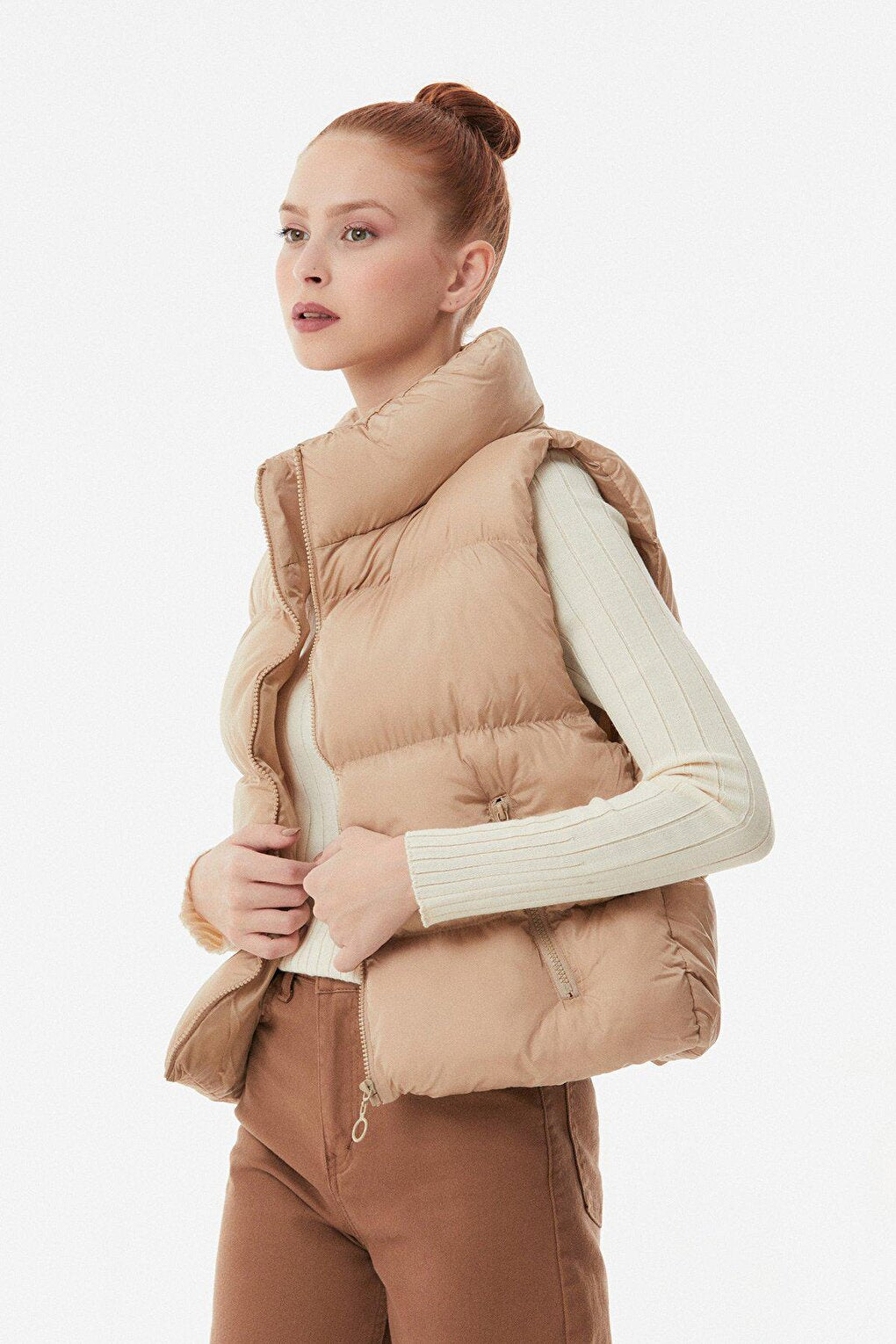 High Collar Puffer Vest