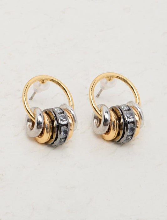 Mixed Round Detailed Hoop Earrings