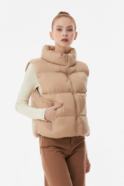 High Collar Puffer Vest