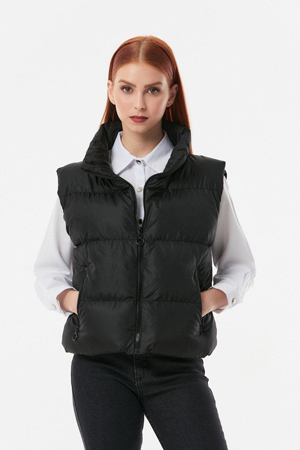 High Collar Puffer Vest