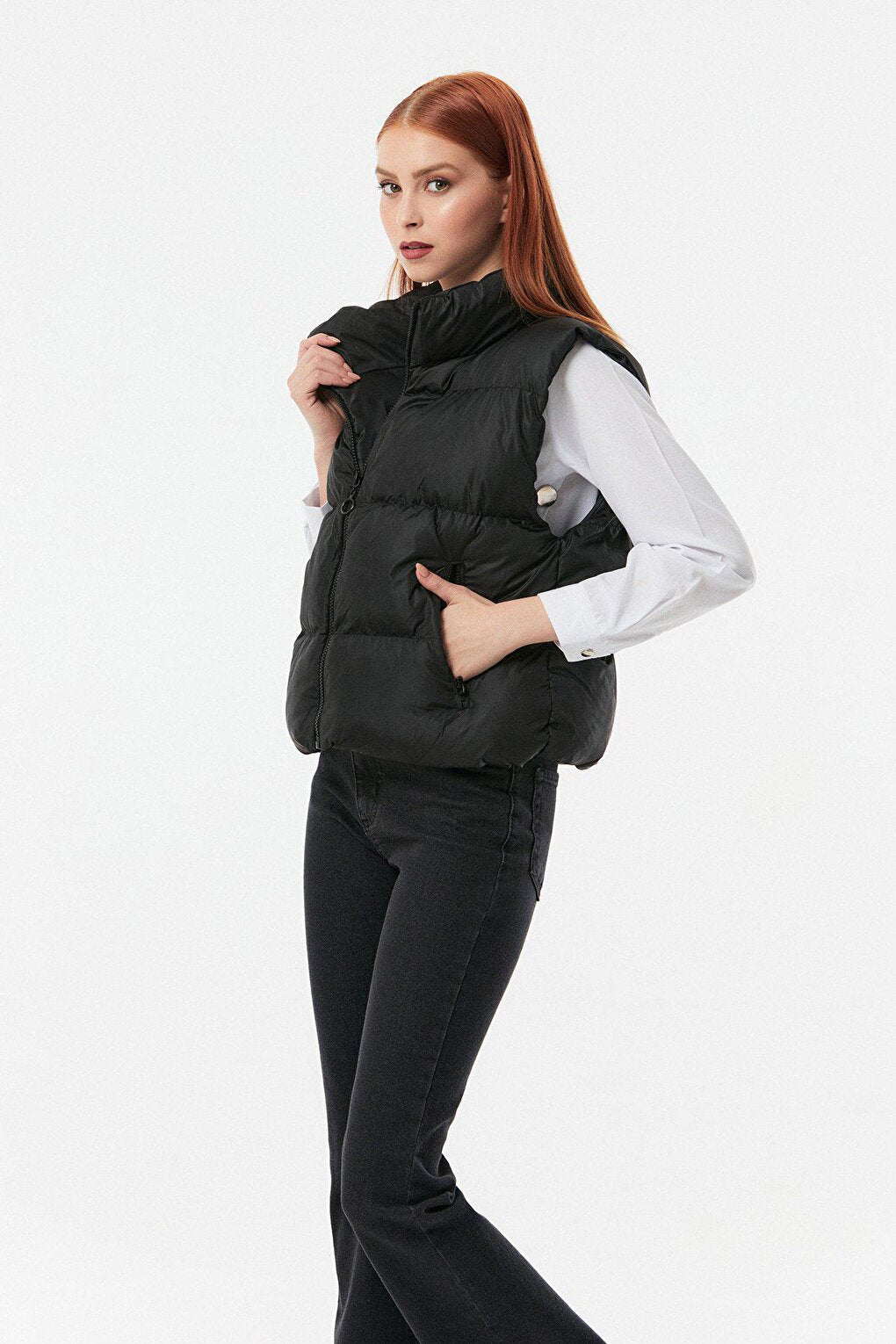 High Collar Puffer Vest