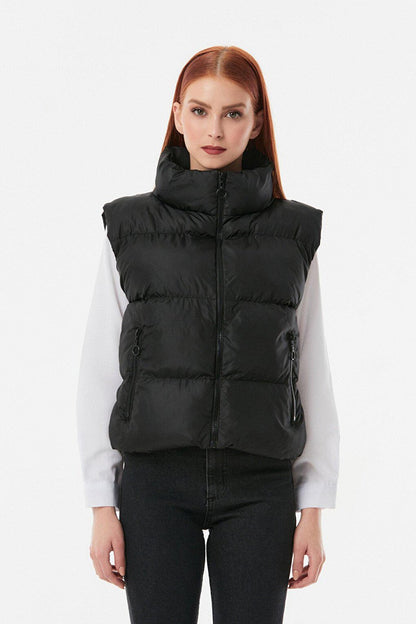 High Collar Puffer Vest