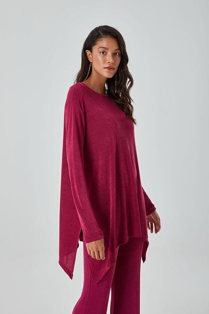 Buzzy Fuchsia Tunic with Side Slit