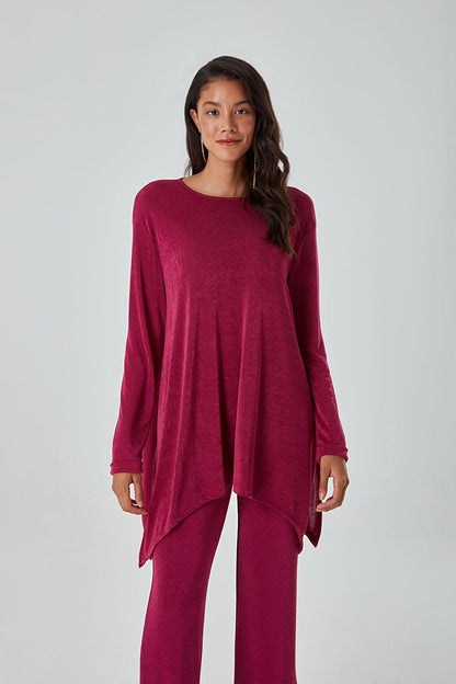 Buzzy Fuchsia Tunic with Side Slit