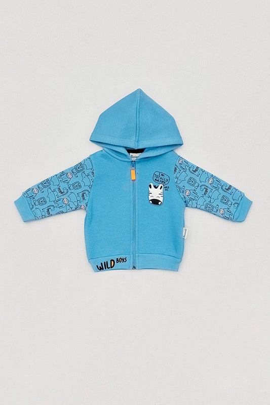 Printed Hooded Baby Boy Sweatshirt