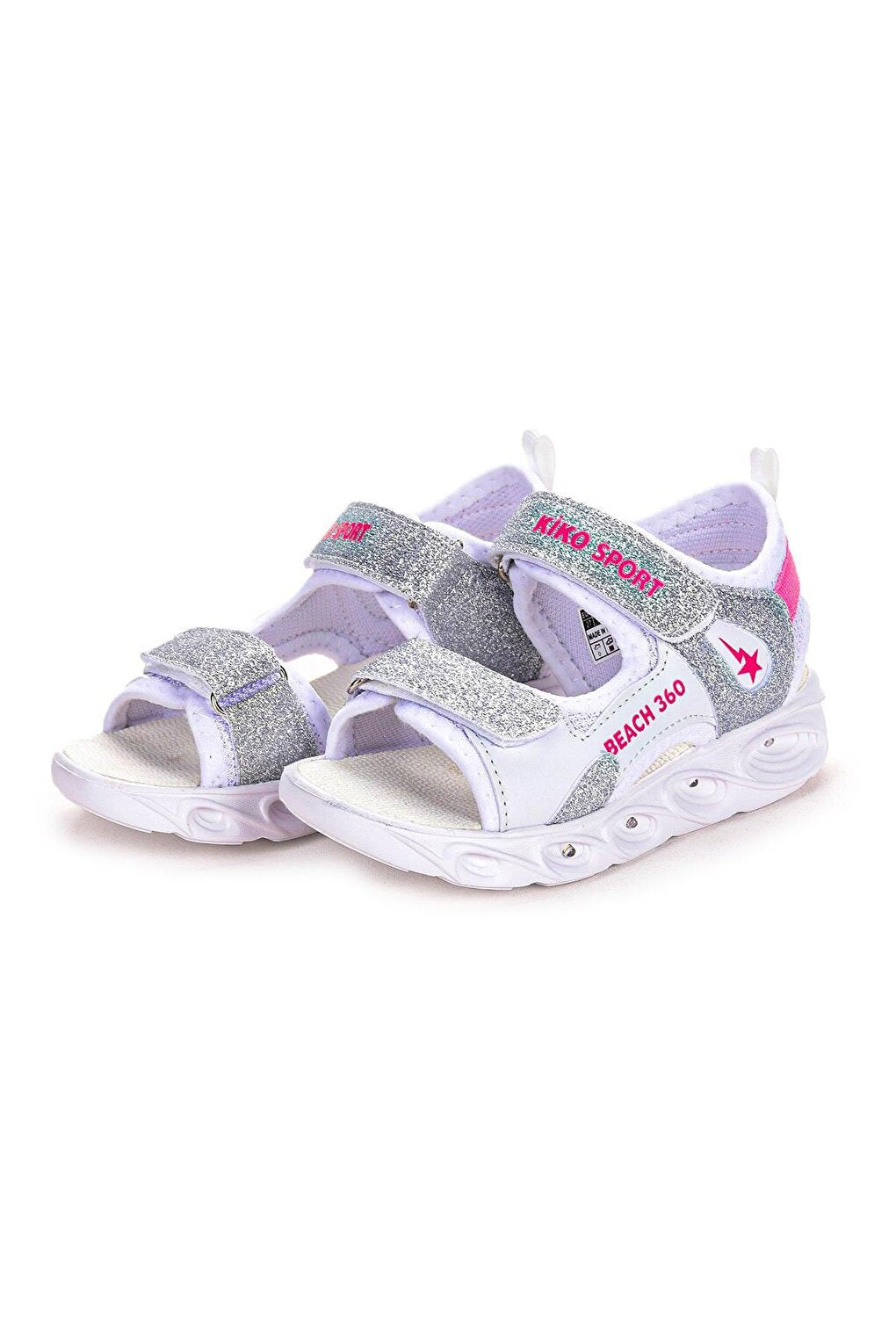 102 Glittering Light Girls Velcro Sandal Shoes