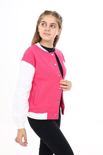 Girl's College Style Heart Printed Jacket 7 -13 Years Lx276