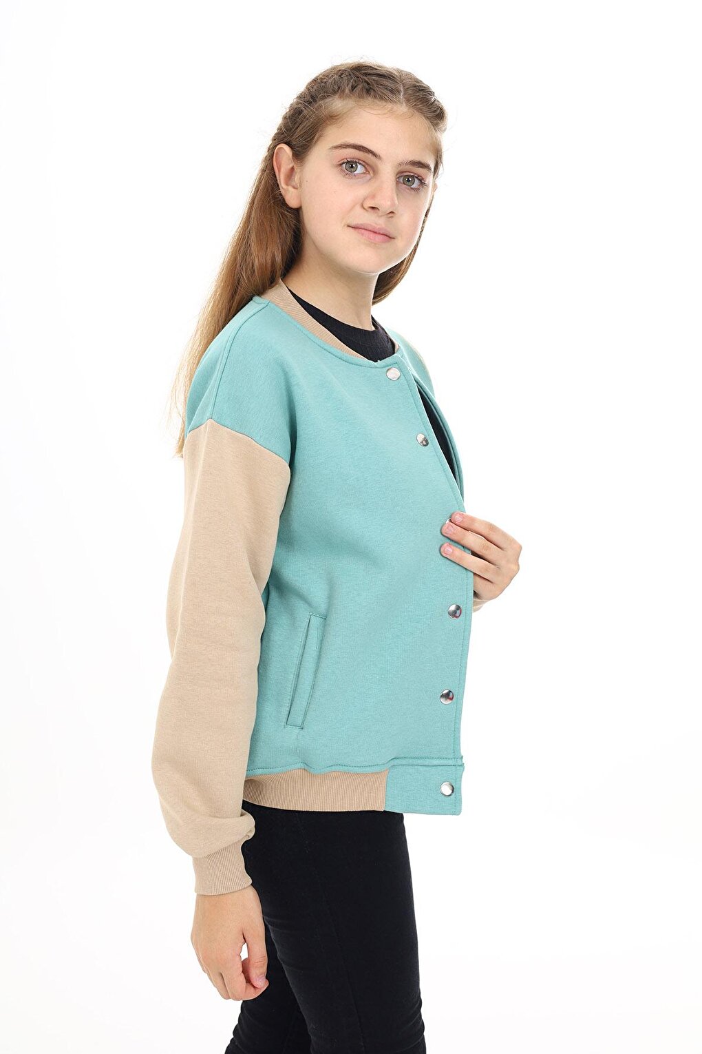 Girl's College Style Heart Printed Jacket 7 -13 Years Lx276