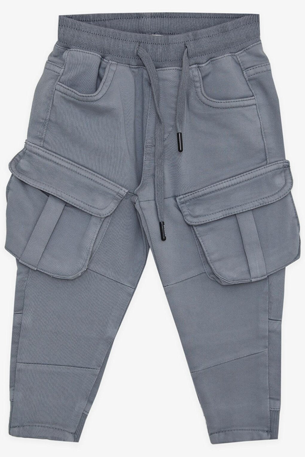 Boy's Trousers with Cargo Pockets and Elastic Waist Gray (Ages 3-7)