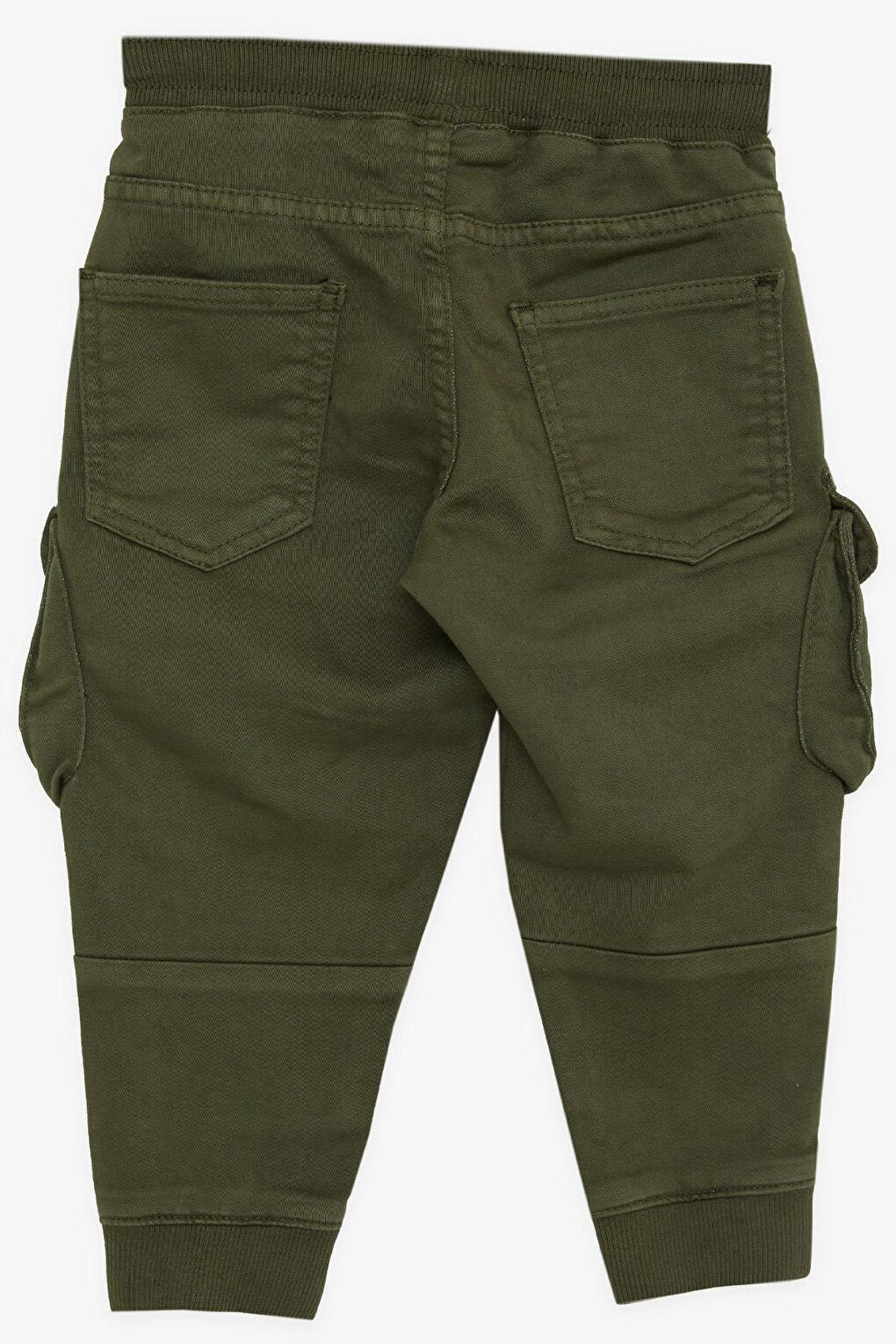 Boy's Trousers with Cargo Pockets and Elastic Waist Dark Green (Ages 3-7)