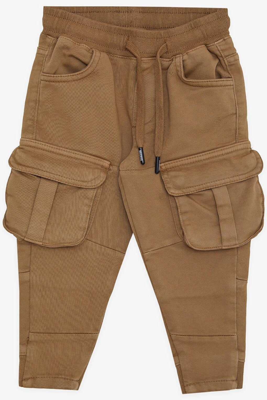 Boy's Trousers with Cargo Pockets and Elastic Waist Light Brown (Ages 3-7)