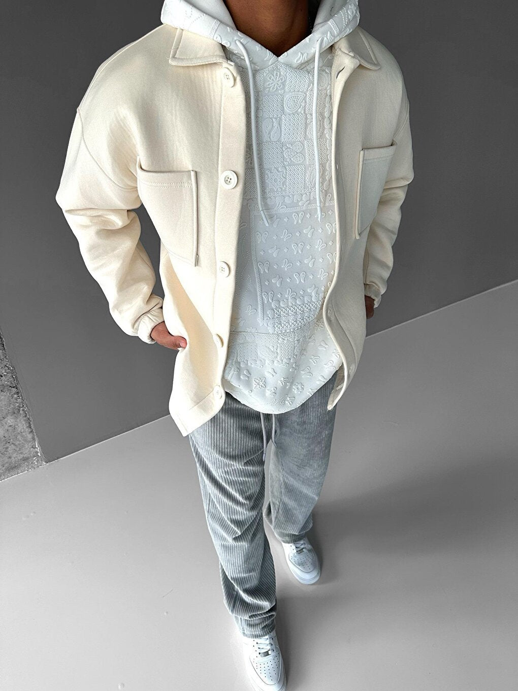 Oversize Basic Casual Jacket Beige