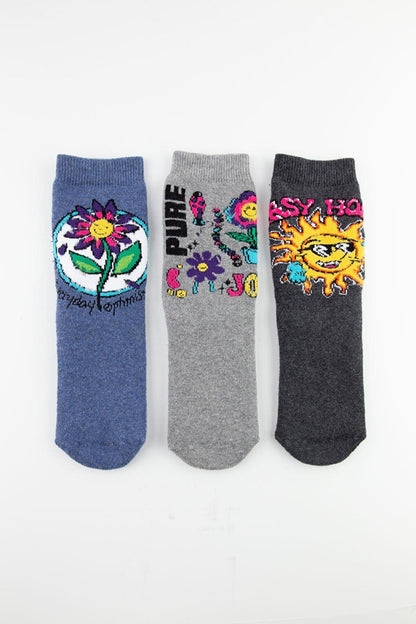 3-Piece Sun Anti-Slip Sole Towel Socks