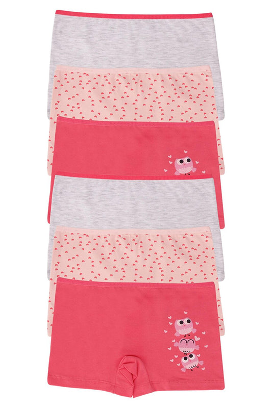 Girl's Cotton Boxers Pack of 6