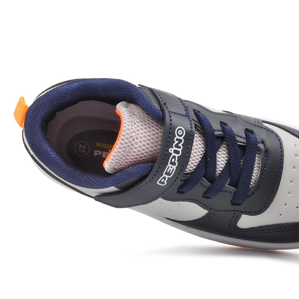 970-P Navy Blue-Orange Boy's Sneaker