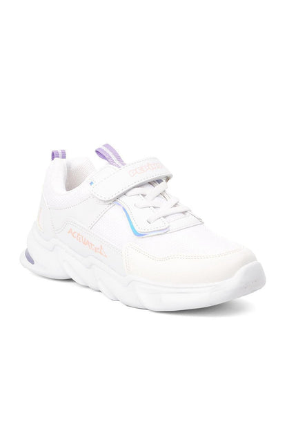 White-Lilac Velcro Unisex Children's Sports Shoes 1249-F