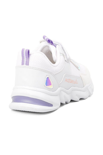 White-Lilac Velcro Unisex Children's Sports Shoes 1249-F