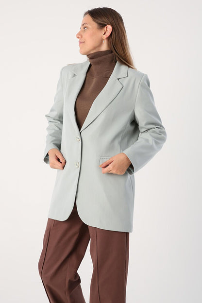 Mint Button Blazer Jacket