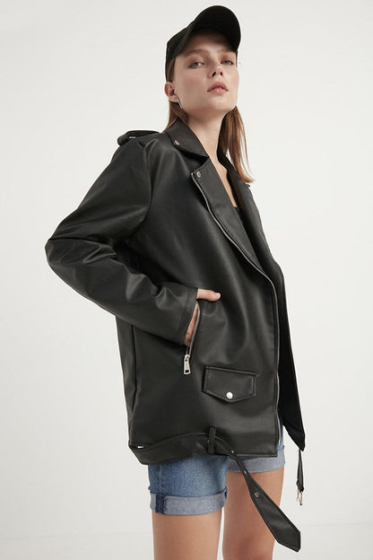 Women's Oversize Biker Leather Jacket