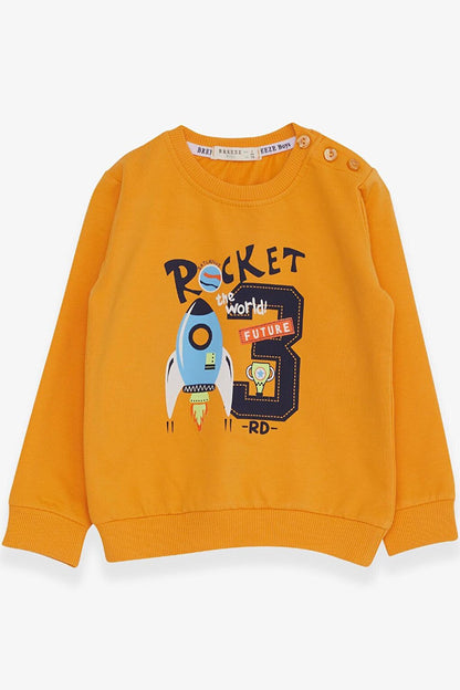 Baby Boy Sweatshirt Rocket Printed Mustard Yellow (1.5 Years)