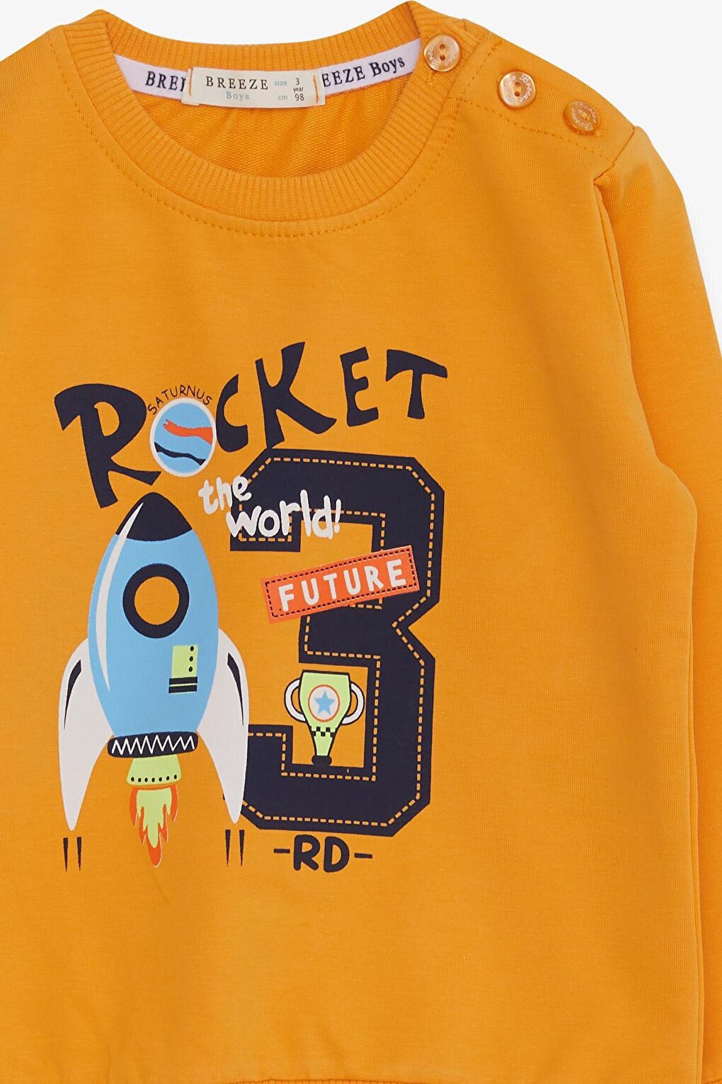 Baby Boy Sweatshirt Rocket Printed Mustard Yellow (1.5 Years)