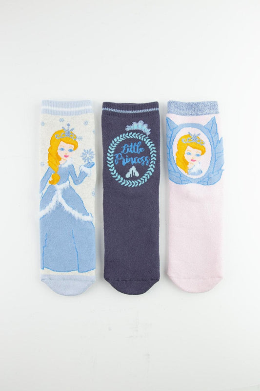 3-Piece Princess Anti-Slip Sole Towel Children's Socks