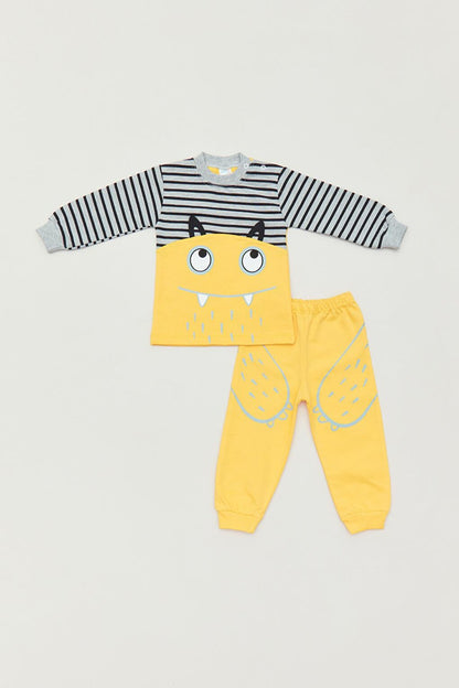 Printed Crew Neck Boys Tracksuit Set